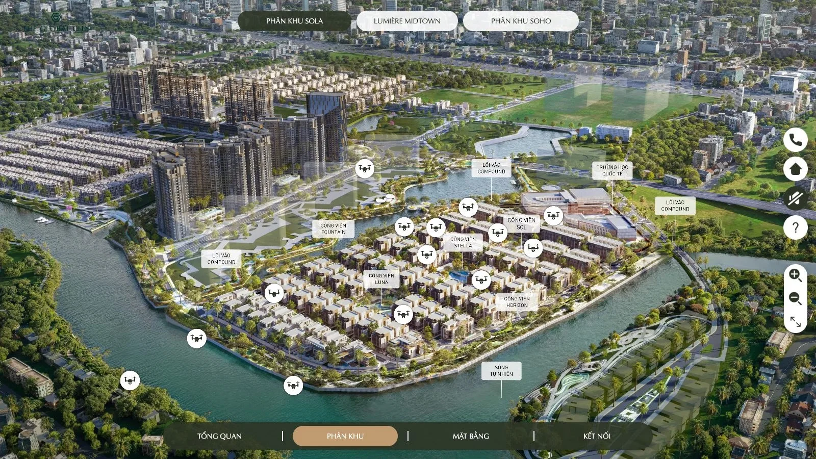 Toàn cảnh Phân khu SOLA trong tour 360 The Global City