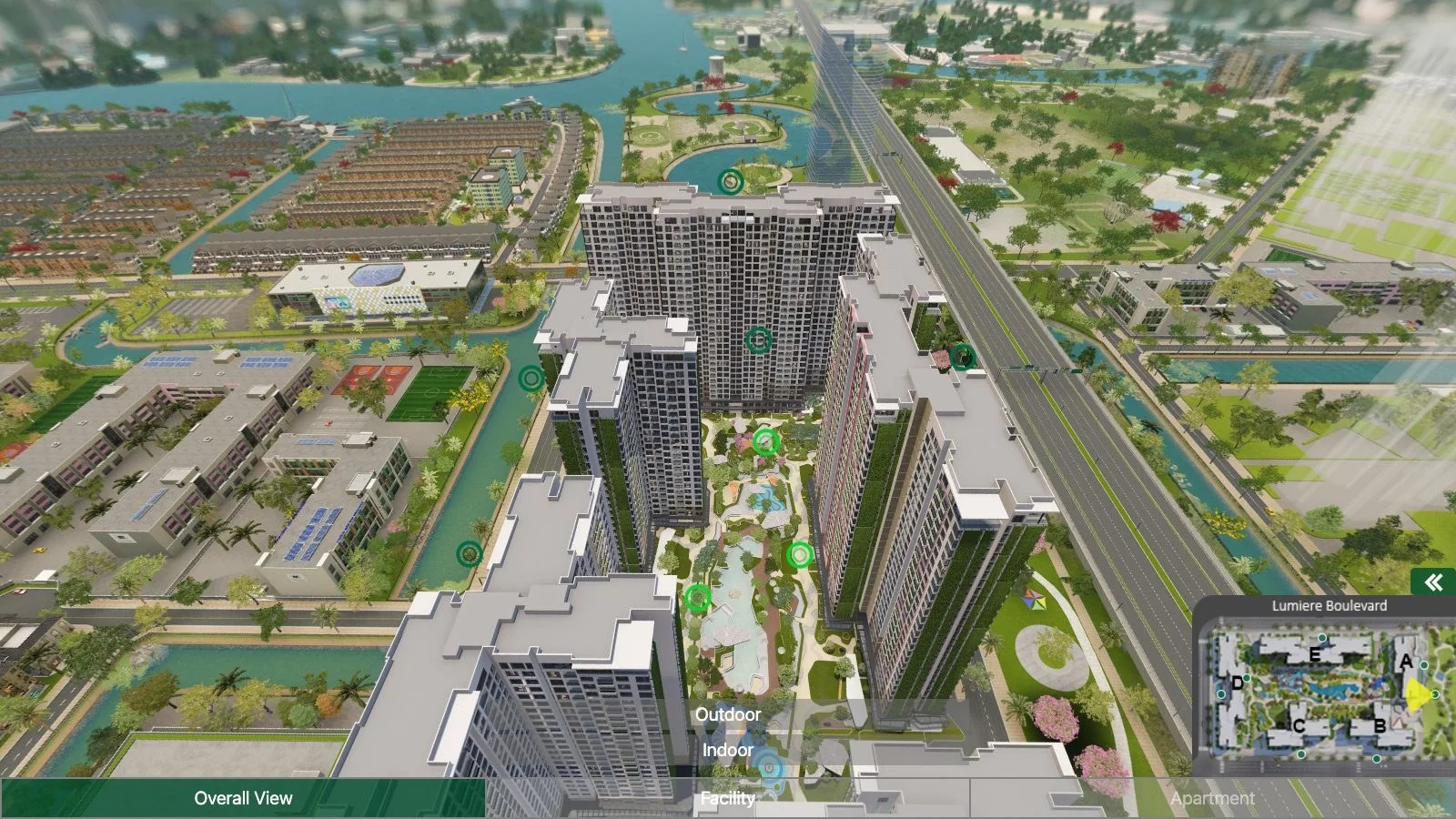 Nhóm Facility trong tour 360 LUMIÈRE Boulevard với lựa chọn Outdoor và Indoor