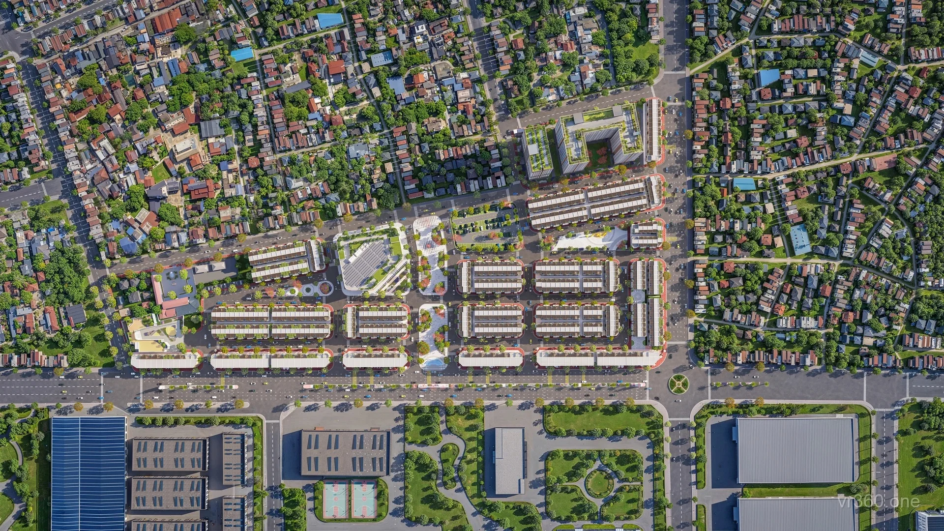 Ảnh nhìn từ trên xuống model 3D toàn khu Andora City Hải Phòng