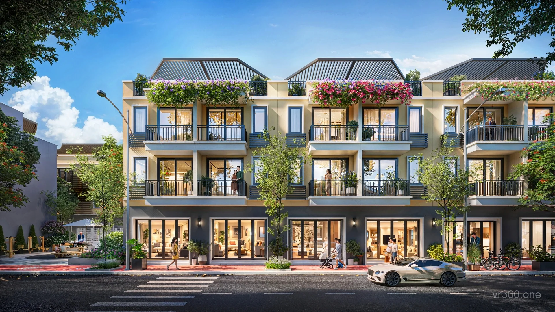 Phối cảnh 3D mặt đứng dãy nhà liền kề Andora City Hải Phòng