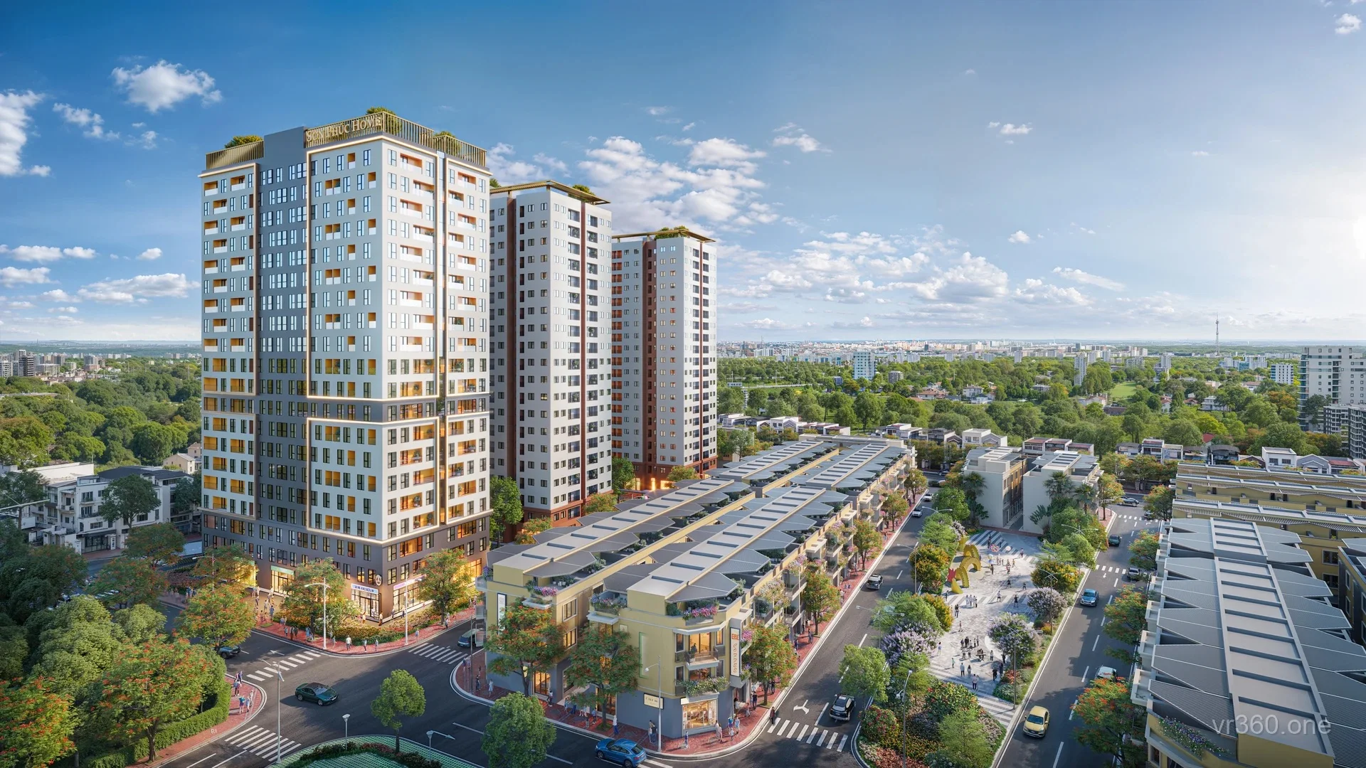 Phối cảnh 3D kiến trúc khối nhà ở xã hội trong khu đô thị Andora City Hải Phòng