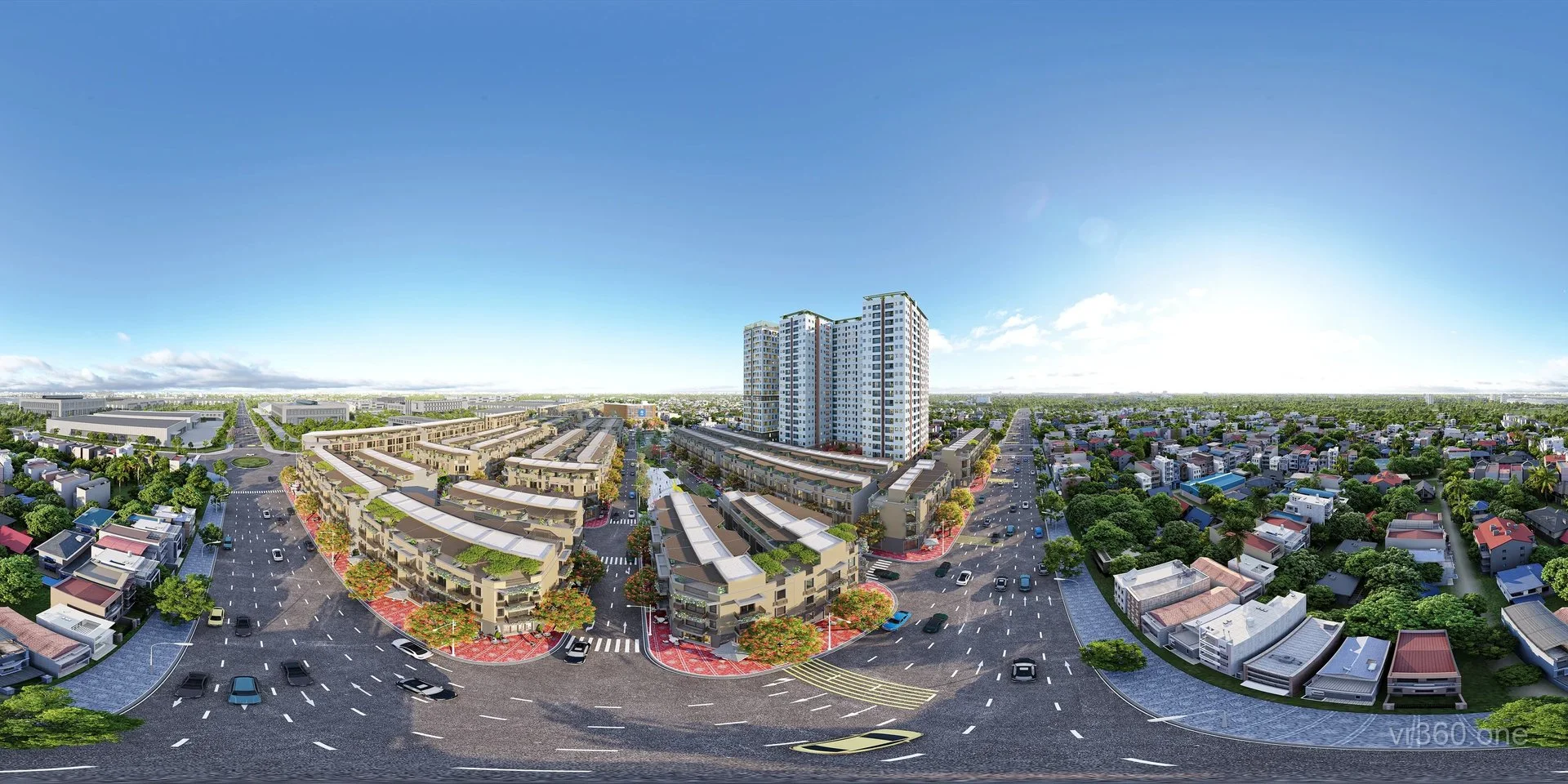 Ảnh 360 render 3D trên cao khu đô thị Andora City Hải Phòng