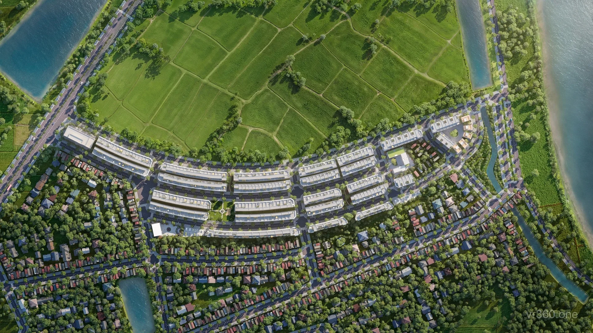 Tổng mặt bằng khu đô thị Entra City Bắc Giang dùng làm hồ sơ đầu vào phối cảnh 3D