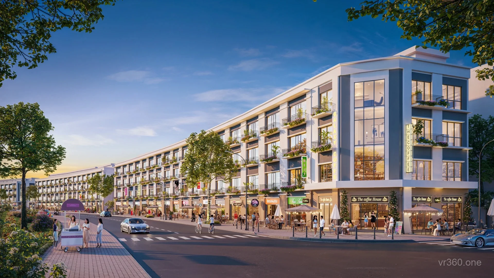 Phối cảnh 3D khối shophouse trục chính Entra City Bắc Giang