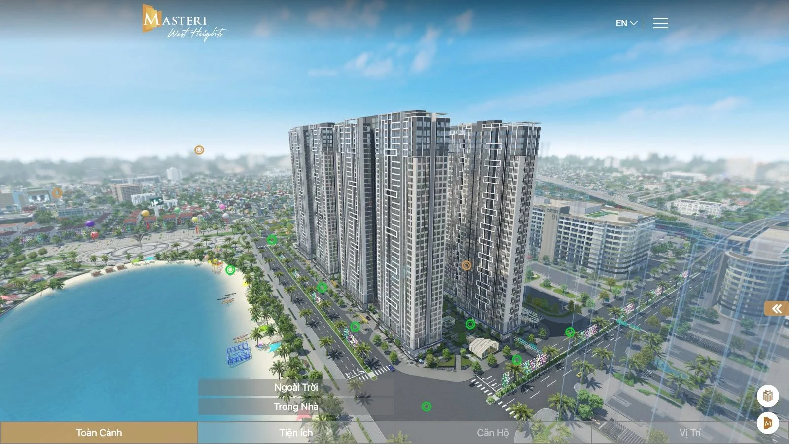 Mục Tiện ích tour 360 Masteri West Heights với nhánh Ngoài Trời và Trong Nhà
