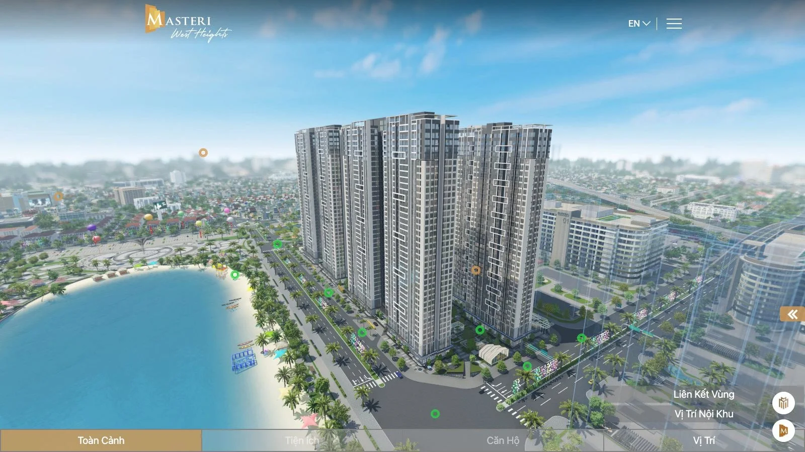 Mục Vị Trí tour 360 Masteri West Heights với Liên Kết Vùng và Vị Trí Nội Khu